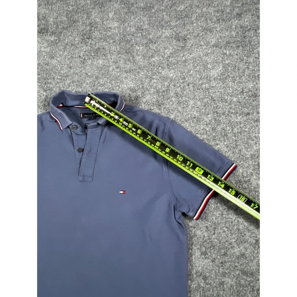 Tommy Hilfiger Polo Shirt Mens Small Blue Regular Fit Wicking Everyday Essential